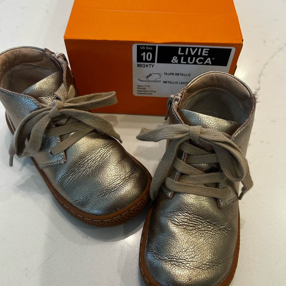 Livie & Luca Kids Metallic Leather Boots
